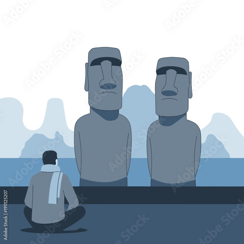 Mysterious Moai Statues Guard Island Secrets With Solitary Observer