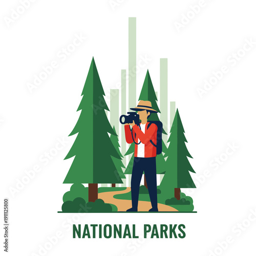 Nature Photographer Exploring National Parks Wilderness Adventure