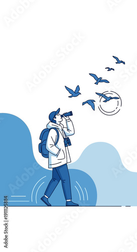 Observing Nature's Wonders With Binoculars A Symbol of Exploration And Discovery