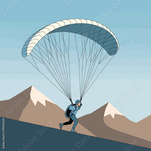 Paragliding Adventure Soaring High Above Mountain Peaks