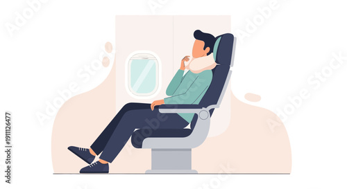 Passenger Enjoys Comfortable Flight Experience While Relaxing In Seat By Window