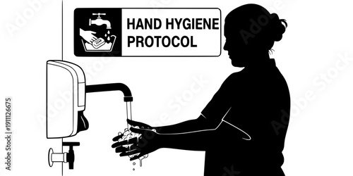 Hand Hygiene Compliance in Healthcare Silhouette