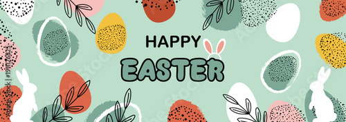 Happy easter greeting card background design