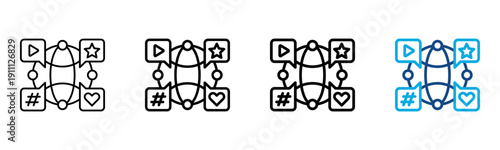 Viral Icon Different Style Outline Collection Set Vector Illustration