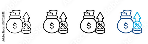 Interest Icon Different Style Outline Collection Set Vector Illustration