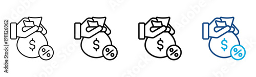 Interest Icon Different Style Outline Collection Set Vector Illustration