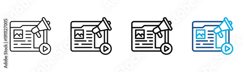 Content Marketing Icon Different Style Outline Collection Set Vector illustration

