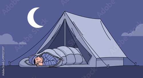 Peaceful Slumber Under The Crescent Moon Camping Adventure