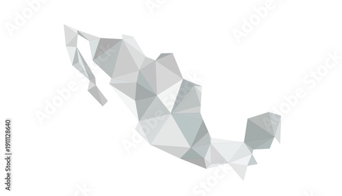 Low Poly Mexico Map with Futuristic Digital Network Connections – Abstract Technology, Data Visualization & Cyber Innovation Concept