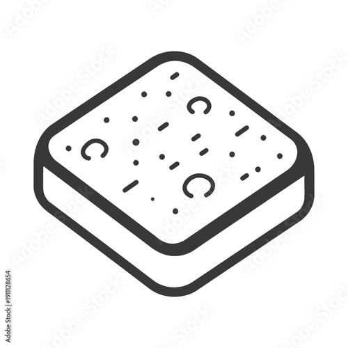 A simple isometric illustration of a square shaped cracker