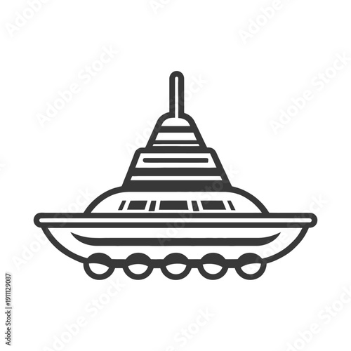 A stylish graphic illustration of a luxury modern yacht design