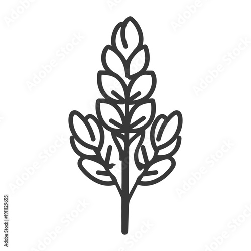 A simplistic vector illustration showing a stylized plant with leaves