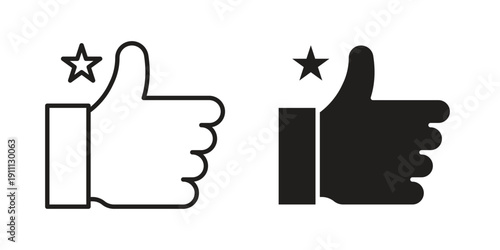 Appreciation icon. Line and Silhouette Icon Set.