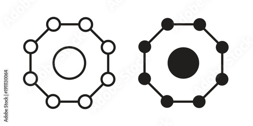 Antioxidant icon. Line and Silhouette Icon Set.