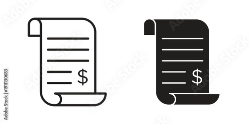 Billing icon. Line and Silhouette Icon Set.