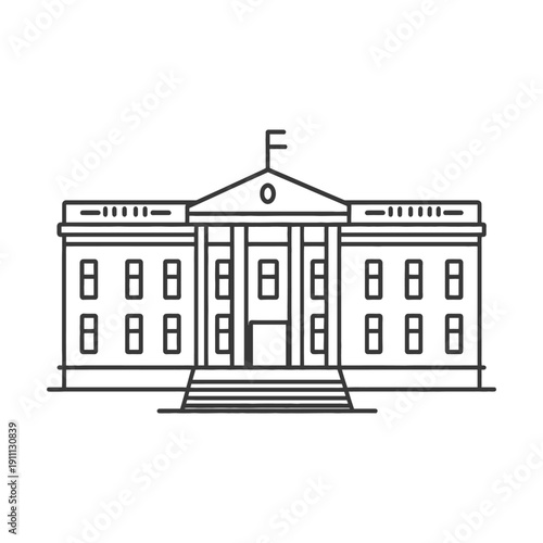 Simple architectural drawing of a governmental building structure