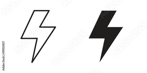 Bolt icon. Line and Silhouette Icon Set.