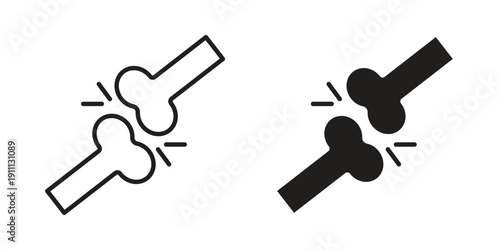 Bones icon. Line and Silhouette Icon Set.