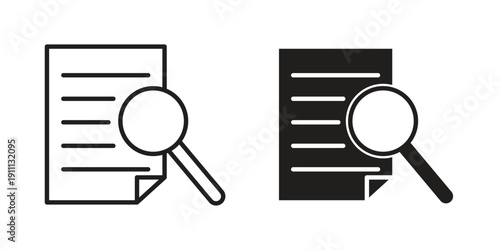 Case studies icon. Line and Silhouette Icon Set.