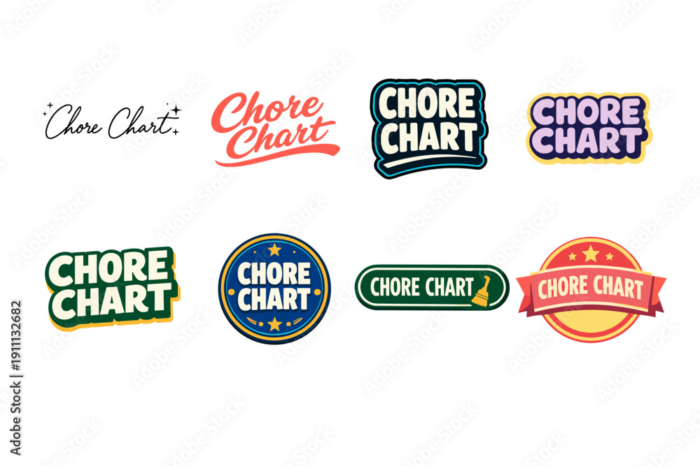 Obraz premium Variety of chore chart designs in different styles and colors