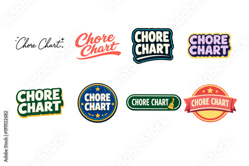 Variety of chore chart designs in different styles and colors