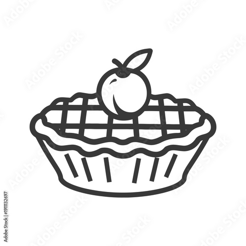 A delicious apple pie illustration with a decorative lattice design