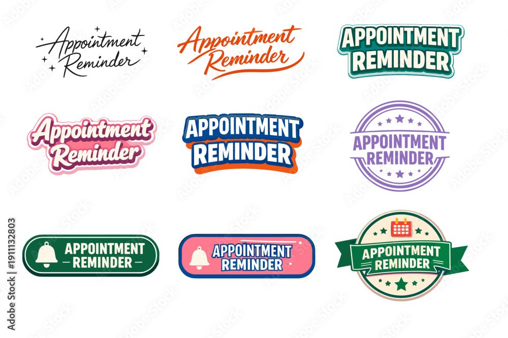 Obraz premium Variety of appointment reminder designs in different styles and colors