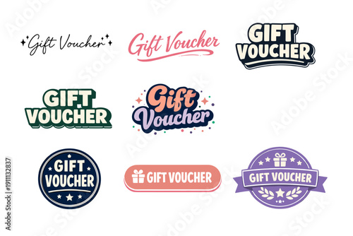 Colorful gift voucher designs collection