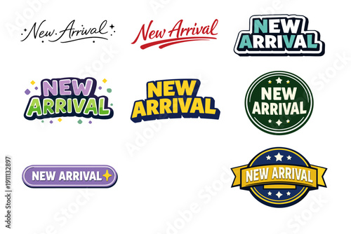 Colorful new arrival designs in various styles and fonts