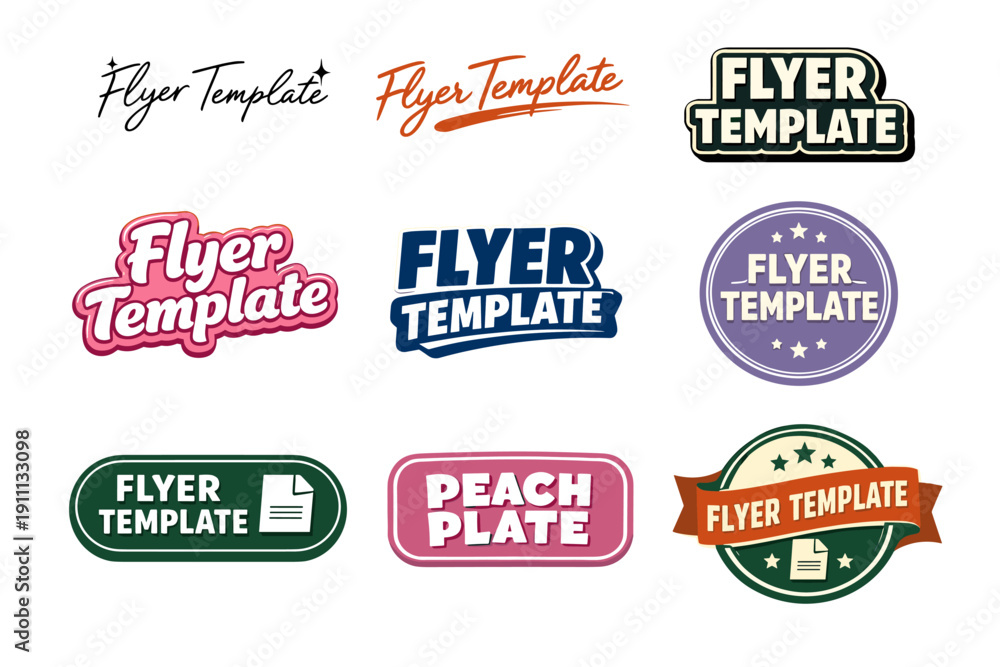 Obraz premium Colorful flyer template collection with various designs and fonts