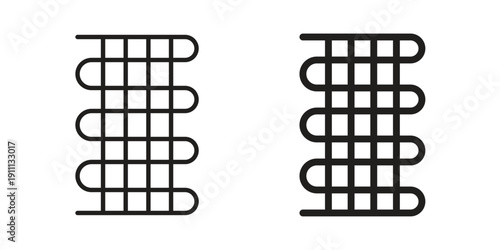 Condenser coil icon. Line and Silhouette Icon Set.