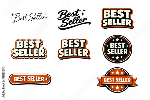 Best seller badges in various styles and designs