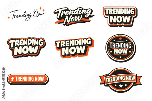 Trending now: bold orange and black retro style logos