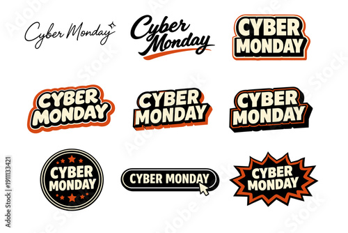 Cyber monday typography collection - various designs and styles