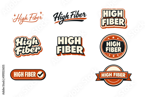 High fiber labels: bold typography and design variations