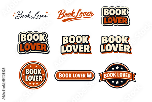 Book lover logos in vintage and modern styles