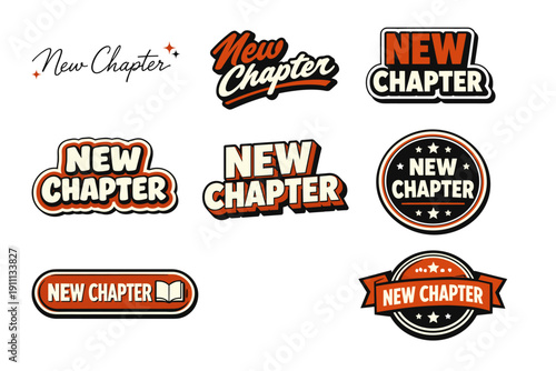 Stylish new chapter emblems and badges collection for designs