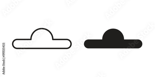 Euro hook icon. Line and Silhouette Icon Set.