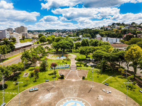 Caçador SC - aerial view of Central Park, Caçador, in Santa Catarina