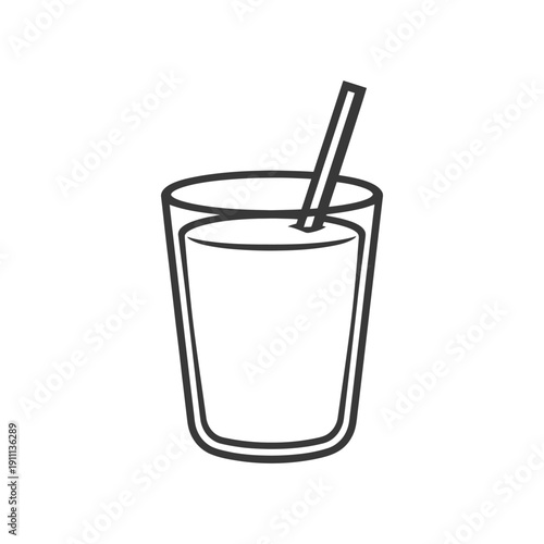 A Glass of Liquid with a Straw Presenting a Drink