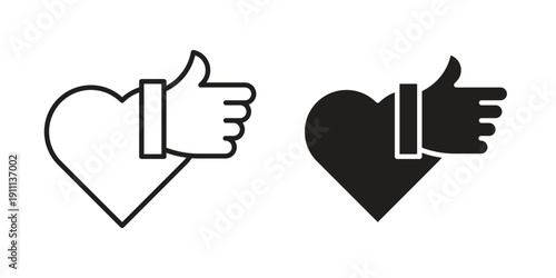 Good health icon. Line and Silhouette Icon Set.