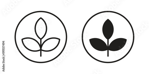High fiber food icon. Line and Silhouette Icon Set.