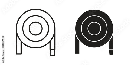 Hose icon. Line and Silhouette Icon Set.