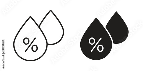 Humidity icon. Line and Silhouette Icon Set.