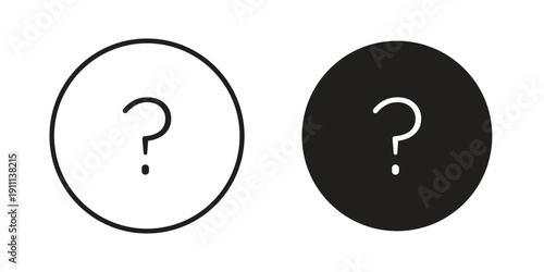 Interrogation icon. Line and Silhouette Icon Set.