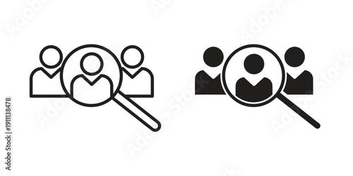 Job candidate icon. Line and Silhouette Icon Set.