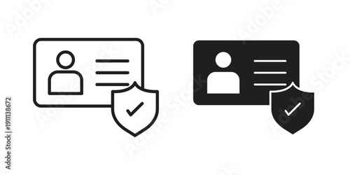 KYC icon. Line and Silhouette Icon Set.