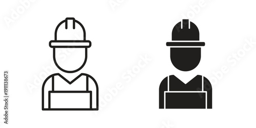 Labour icon. Line and Silhouette Icon Set.