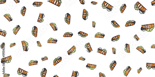 A collection of canned drinks scattered around freely viewed from directly above