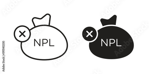 NPL icon. Line and Silhouette Icon Set.